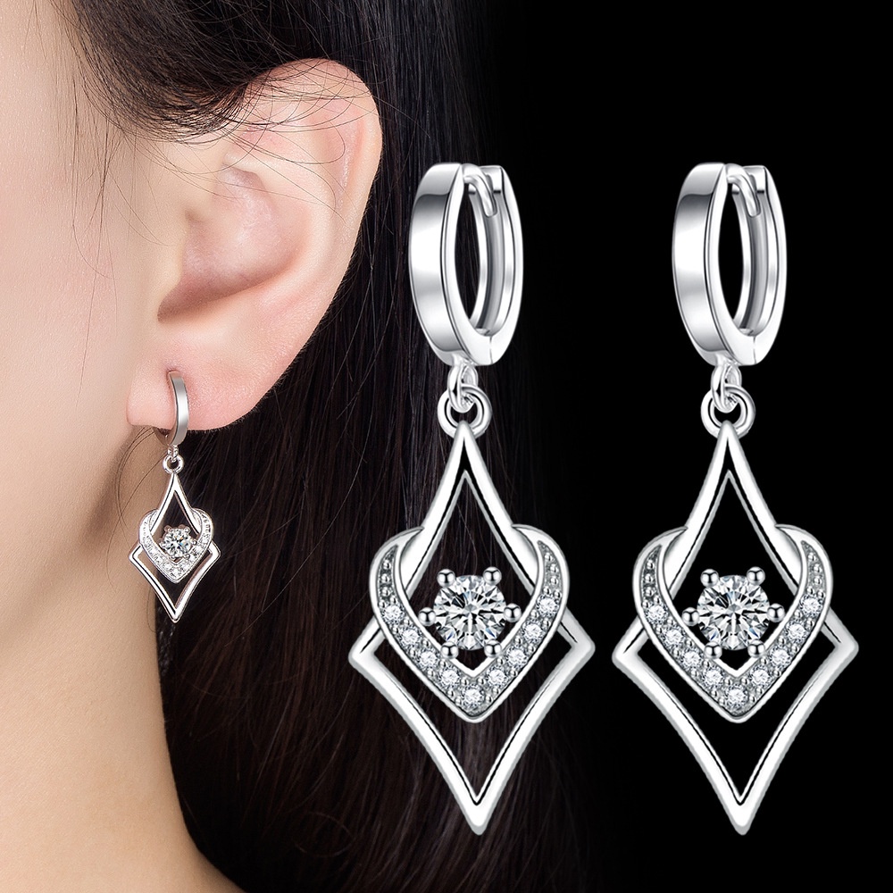 Anting Perak 925 Wanita Cinta Anting-Anting Fashion Perhiasan/Subang Telinga anting perempuan