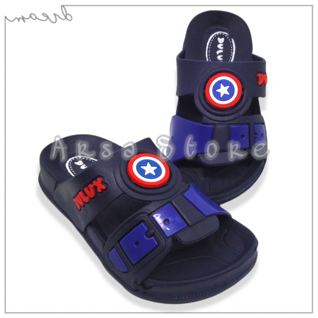 Sandal Selop Anak Laki-Laki, Sendal Slop Casual Anak Cowok Umur 2 - 8 Tahun Motif Bintang Terbaru