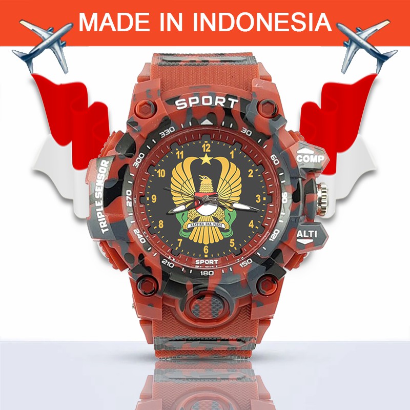 {Istimewa} Jam Tangan TNI -AD Biru Merah Water Resistant