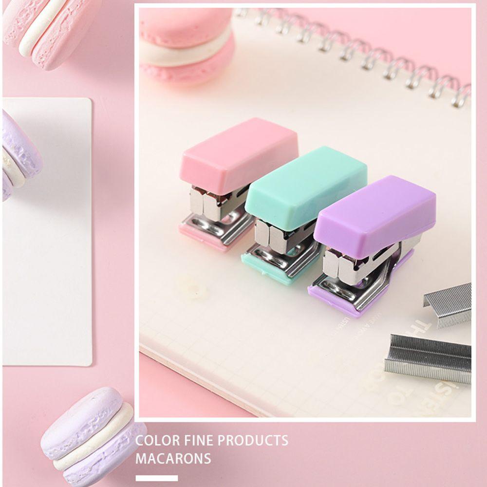 CHOOKYY Stapler Set Alat Tulis Kantor Morandi Color Mini Binding Tools