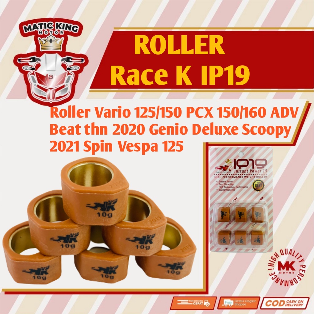 Sliding Roller Racing Vario 125 150 Fi ESP PCX ADV 150 160 Beat Genio 2020 Deluxe Scoopy 2021 Spin Vespa 125 Race K IP19 2015