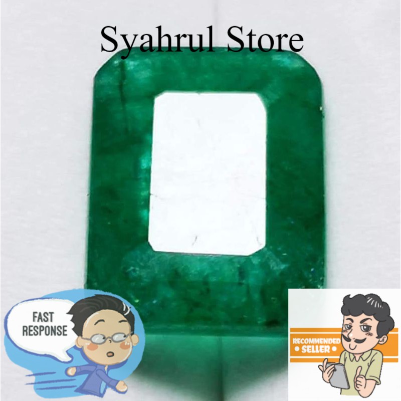 NATURAL PERMATA ZAMRUD COLOMBIA OCTAGON LUSTER