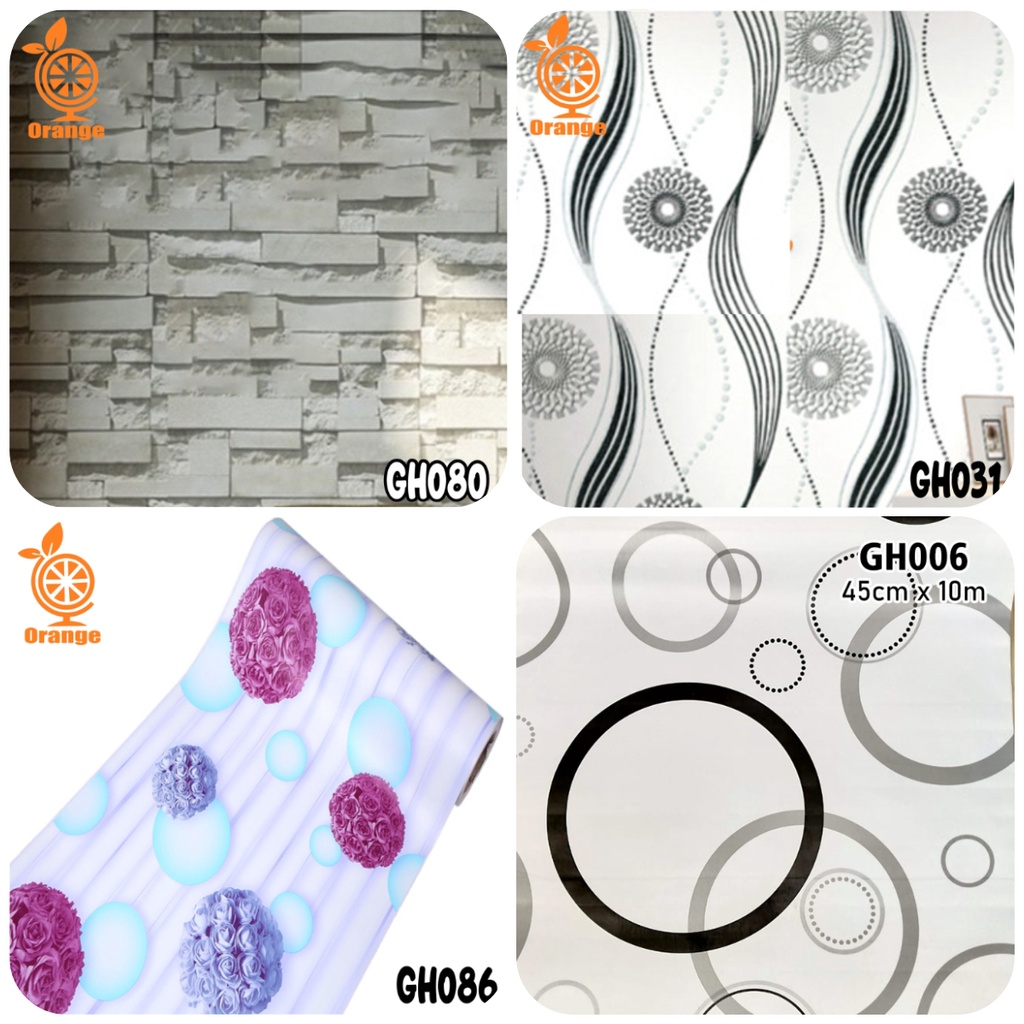 Wallpaper Stiker Dinding Wallstiker Aestetic Wallpaper Kamar tidur Ukuran 45cm x 9m GH080