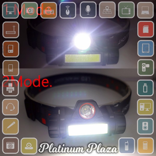 LELITEN Senter Kepala LED Headlight Flashlight USB Rechargeable Q5 + COB - LE022 - Black`3TJQ1Q-