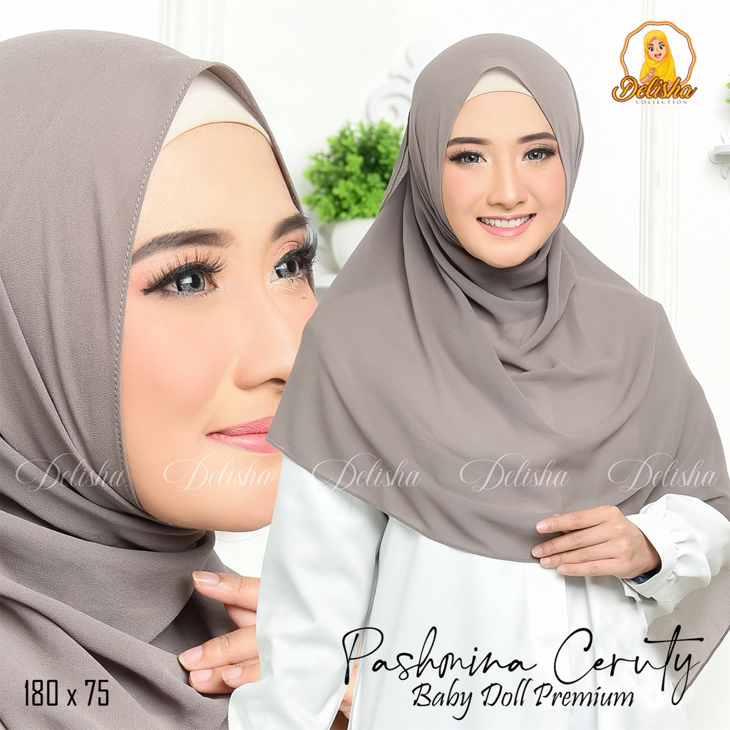 Hijab Pashmina Ceruty BabyDoll Premium 180 X 75