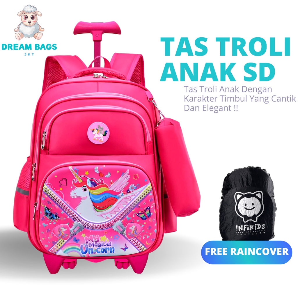 Tas Troli Anak Perempuan SD Import DB-638 Tas Koper Anak Perempuan