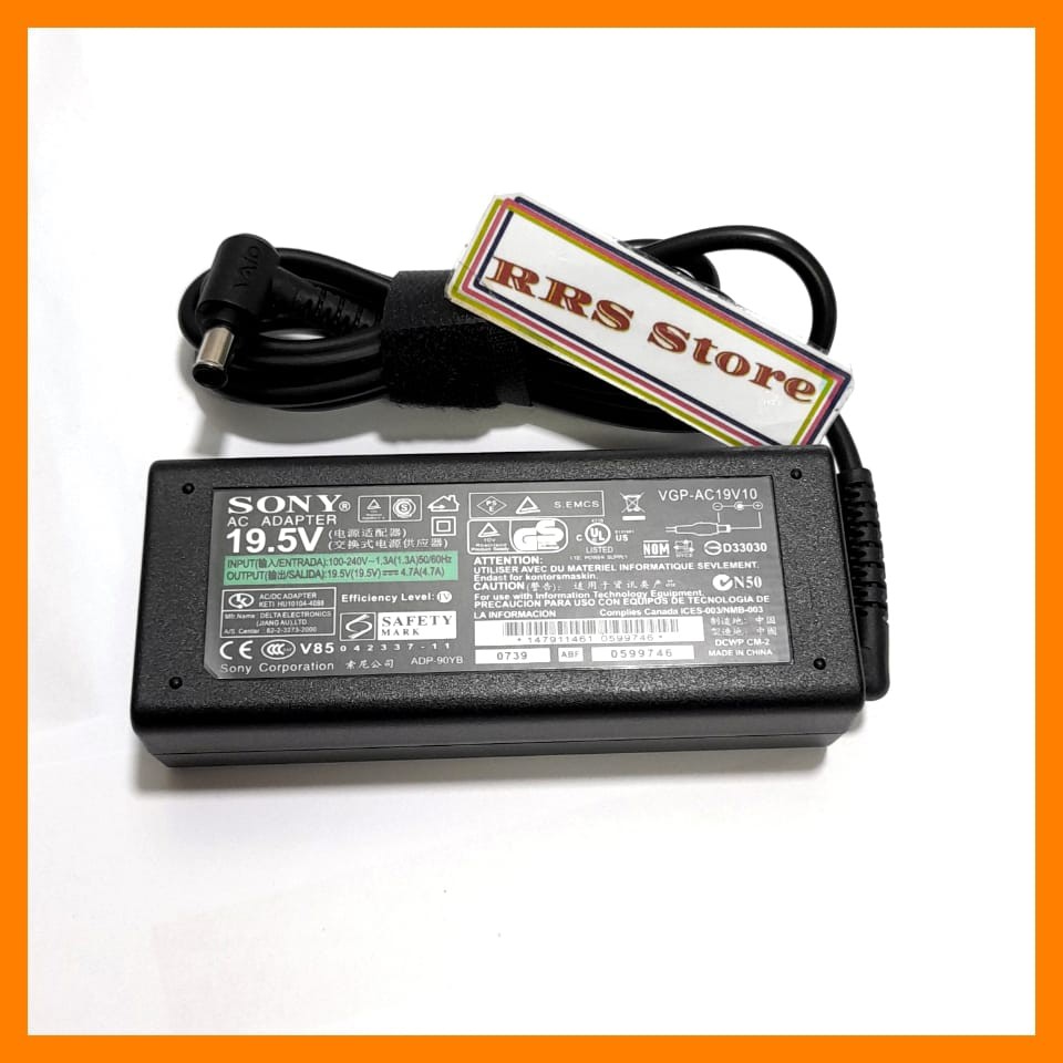 ADAPTOR CHARGER LAPTOP SONY VAIO 19.5V - 4.74A DC 6.5x4.4mm VGN-FS115B , VGN-FS25SP , VGN-FS640/W VGN-FS115M , VGN-FS500P12 , VGN-FS645P/H VGN-FS115Z , VGN-FS520B , VGN-FS660/W VGN-FS15GP , VGN-FS530B , VGN-FS675P/H VGN-FS15SP , VGN-FS540P , VGN-FS680/W V