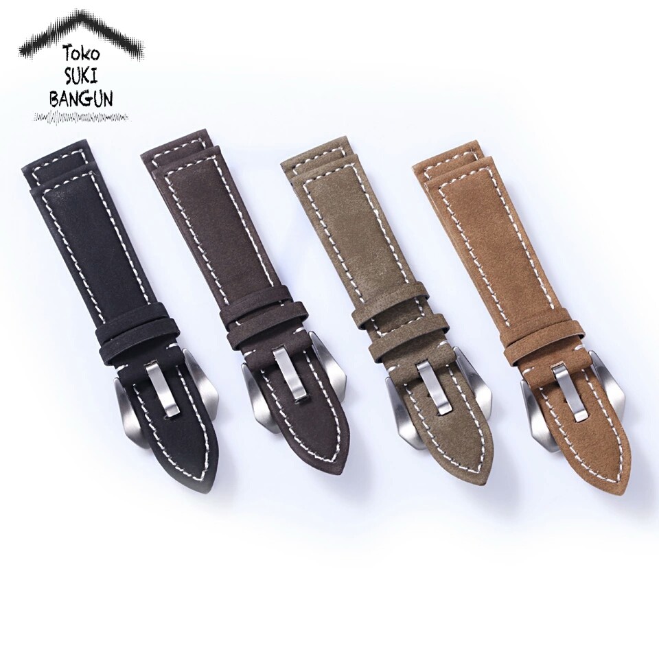 TALI JAM 20mm Motif Kulit Beludru Watch Strap Leather