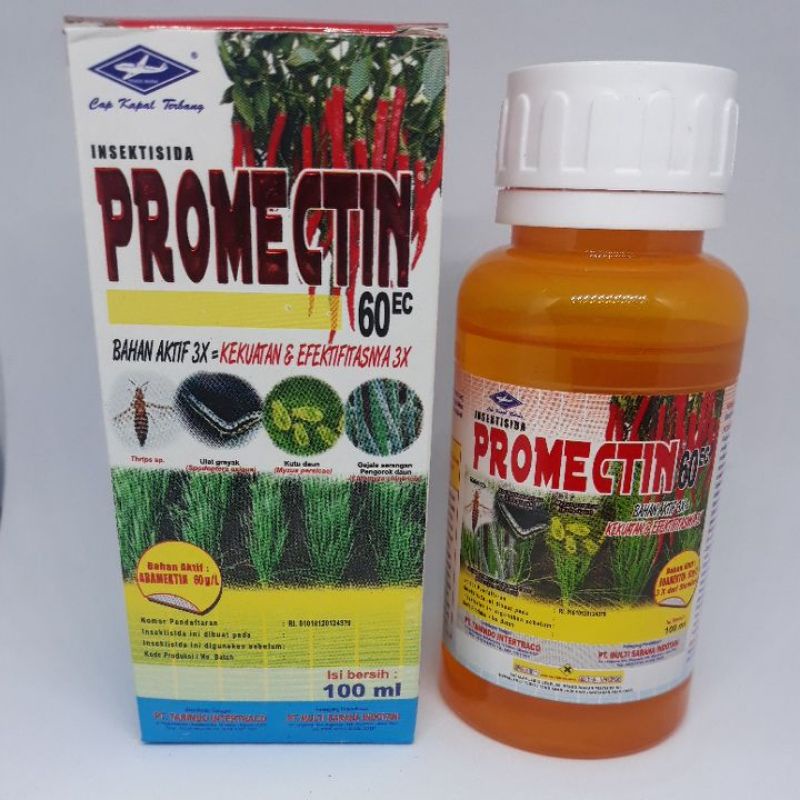 Promectin 18EC 250 ml abamektin dosis tinggi insektisida akarisida anti keriting, serangga, ulat gra