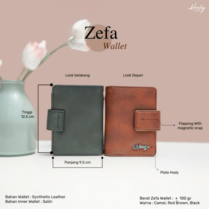 Hody Zefa Wallet Original Dompet Lipat Wanita Premium (Siap Kirim, Limited)