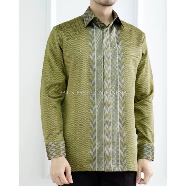 kemeja tenun pria lengan panjang ethnic songket tenun - kemeja tenun pria lengan panjang