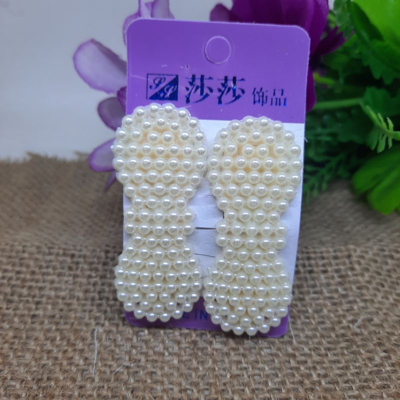 Jepit Rambut Mutiara Isi 1sett Jepit Rambut Tip Top Mutiara 5cm