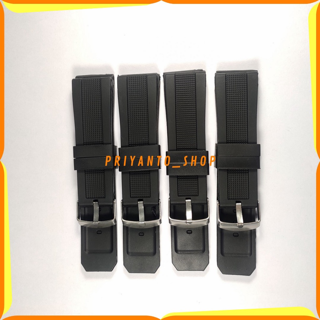 Tali Karet Jam Tangan 24mm 2,4cm Rubber Strap Hitam Murah WH72