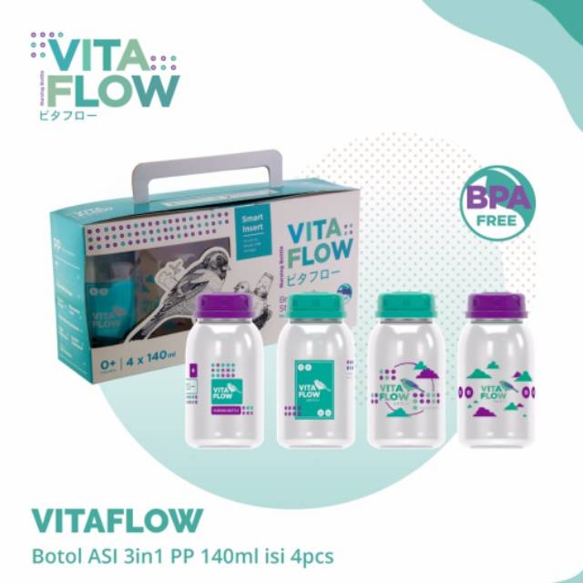 VITAFLOW Botol Asi 3in1 PP 140ml /4pcs