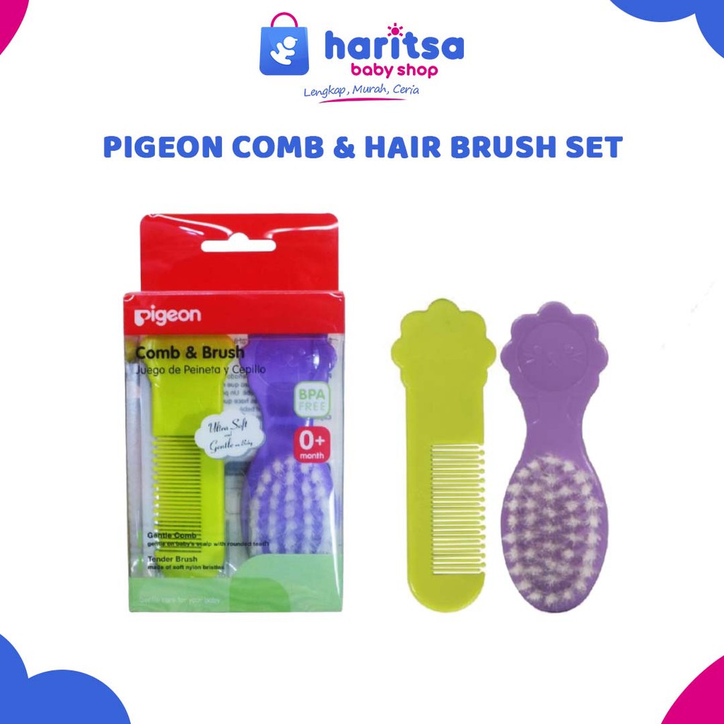 Pigeon Sisir Bayi Comb And Hair Brush Set New Brown