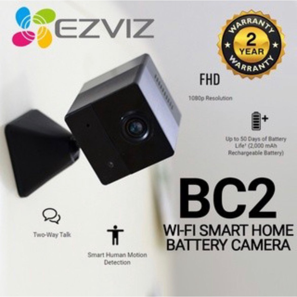 EZVIZ BC2 WITH BATTERY 2000mAh Two Talk Audio Full HD 1080P Up To 256G