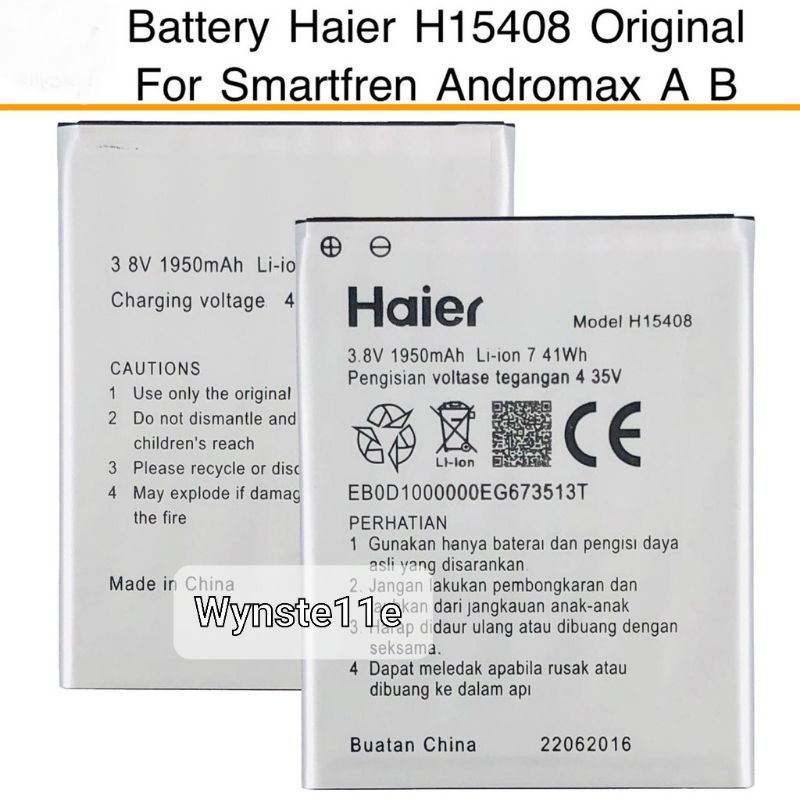 ANDROMAX A - Baterai SMARTFREN ANDROMAX A - ANDROMAX B HAIER H15408 Battery Batre Batu Batrei Batter