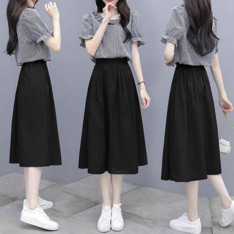 Setcel Wanita Terbaru 2022 Pakaian Wanita Kekinian Setelan Polos Terba Fwg - Stelan Korita / Stela