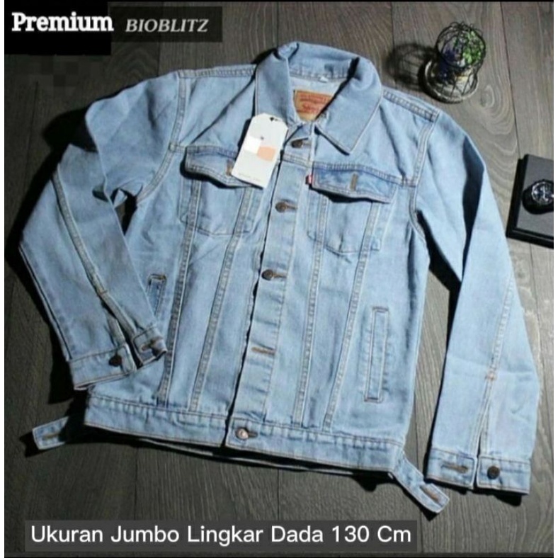 Jaket Jeans Pria Jumbo Premium . Jaket Jeans Cowok