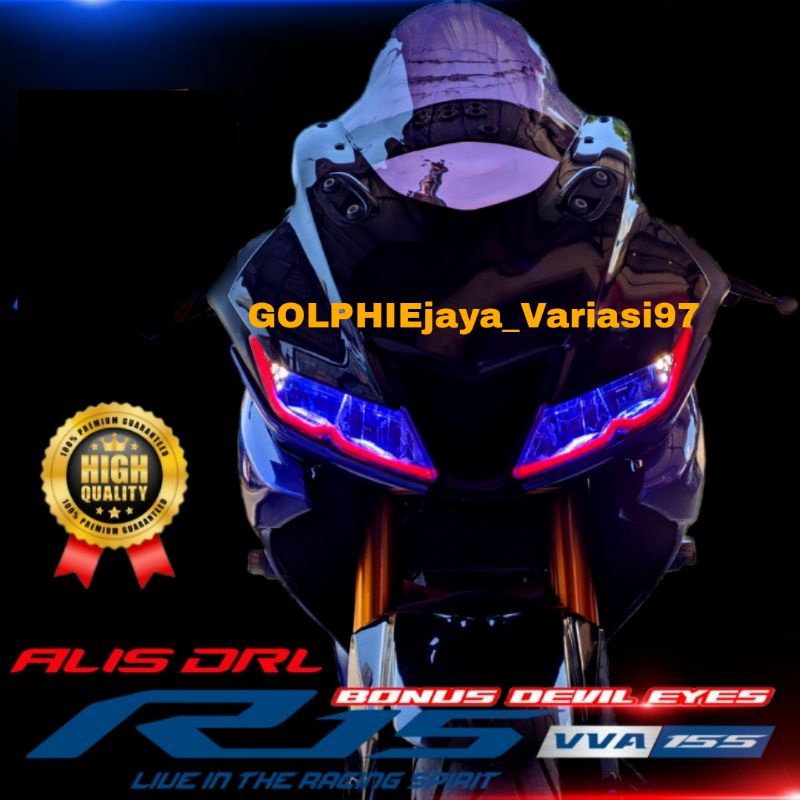 PAKET LAMPU ALIS NEW R15 V3 BONUS DEVIL EYE LAMPU ALIS  DRL YAMAHA NEW R15 LAMPU LED ALIS NEW R15