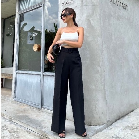 BEFAST - ZEC OOTD Wanita Celana Kulot RYAN / Kenesha Belt Cullote / Celana Wanita Kulot / Basic Long Pant / Celana Kulot Wanita / Celana Polos Casual / Kulot Remaja Kekiniaan / OOTD Ala Style Korean / Terlaris