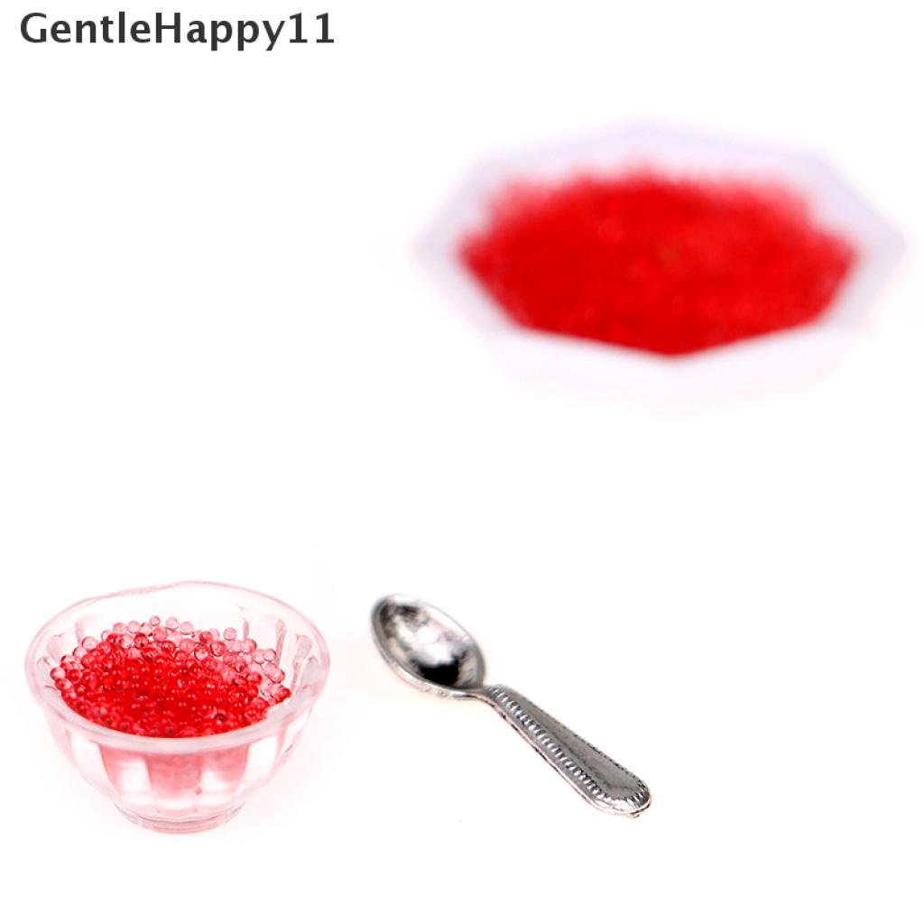 Gentlehappy 1 Set Mainan Miniatur Mangkuk Caviar + Sendok + Nampan Gaya Jepang Untuk Aksesoris Rumah Boneka 1: 12