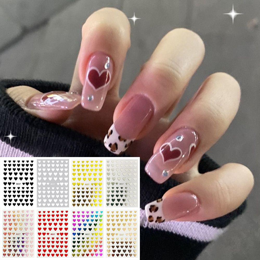 R-flower Stiker Kuku Nail Art Konstelasi Merah Hitam Putih Huruf Angka 3D