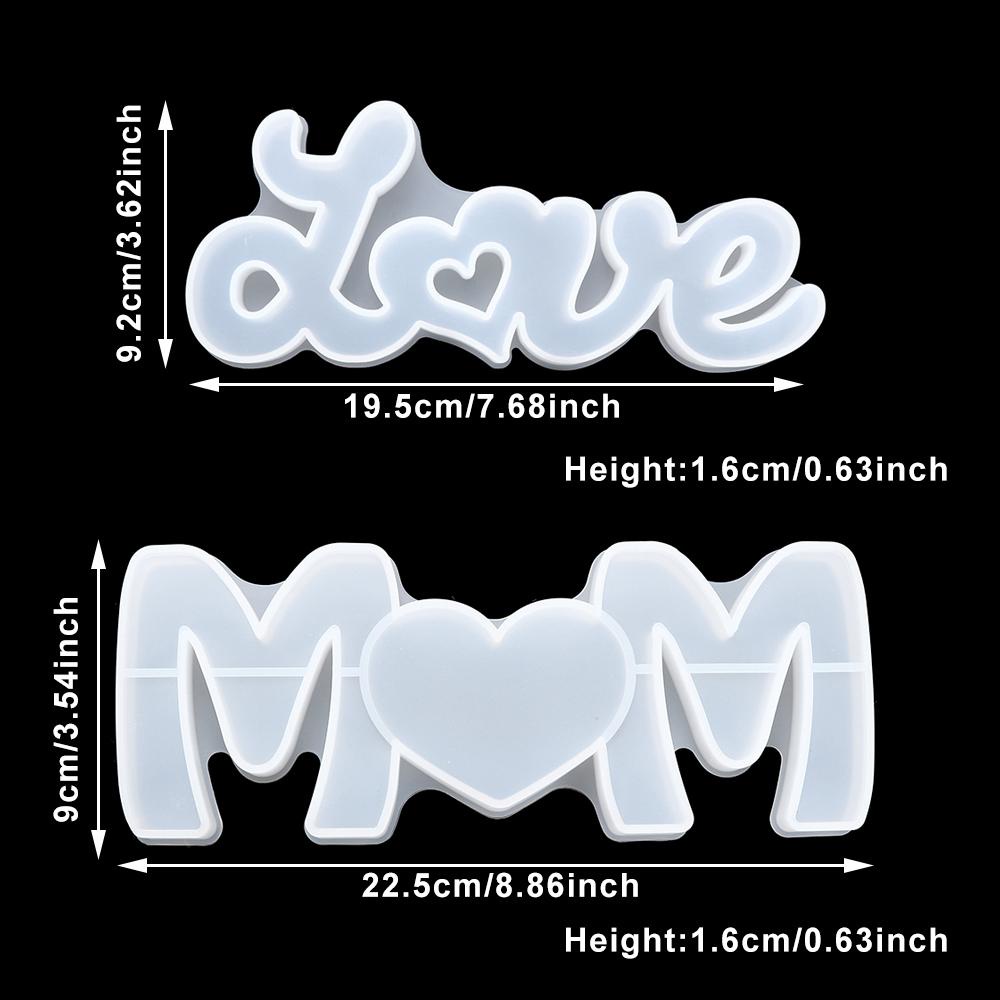 Cetakan Resin Huruf SOLIGHTER LOVE Mother's Day Resin Kerajinan Tangan Casting Molds