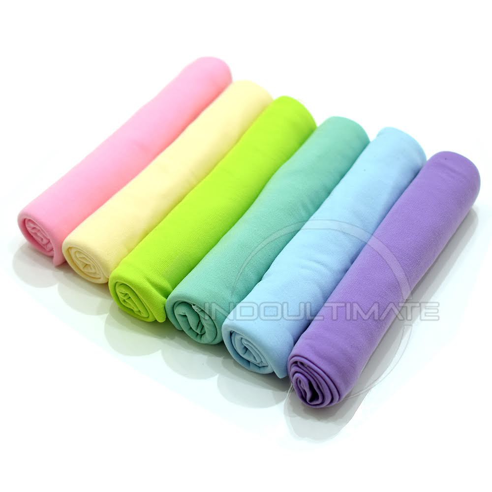 6 Pcs Bedong Bayi Rainbow Polos BABY LEON BC-210 (90x80 cm) Selimut Bayi Bedong Bayi