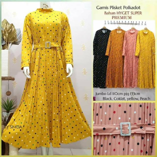 (BISA COD) MAXY PAULINA PLISKET || GAMIS PLISKET JUMBO PREMIUM
