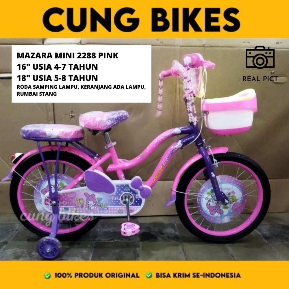 Sepeda lipat anak 16 &amp; 18 inch foldiing biike Mazara Steel 2266MG 2266GM 2288