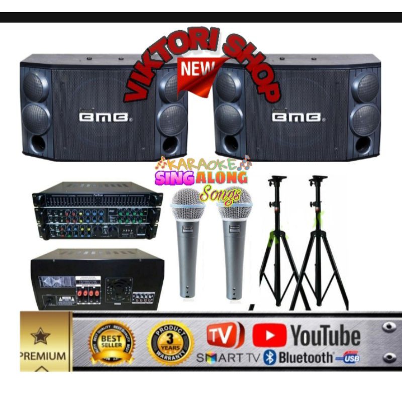 PAKET KARAOKE SPEAKER BMB GARANSI 3 TAHUN BISA USB BLUETOOTH