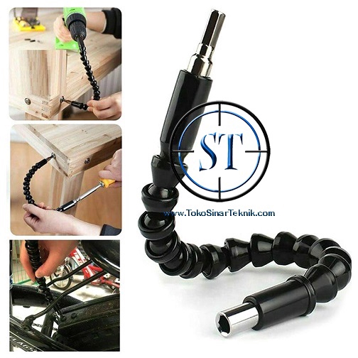 Tangkai Mata Bor Fleksibel Extension Screwdriver 295mm Elastis Tools Sudut Sempit Obeng Flexible Shaft Connector Mesin Bor Gerinda