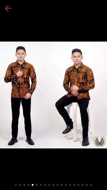 Bswart Batik Hrb026 Kenongo Hem Pendek Padi Pekalongan M L Xl Batik Pria Murah Modern Grosir