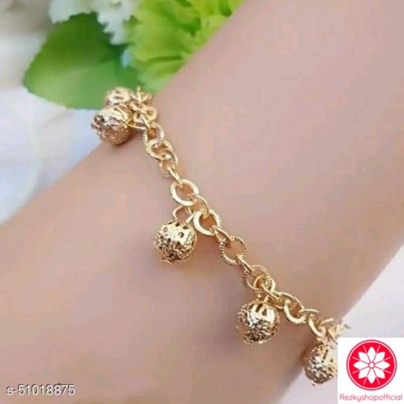 Gelang Rumbai bola-gold plated