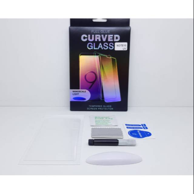 UV Glass Samsung Note 10 6.3&quot; Tempered Glass Curve Samsung Galaxy Note 10 N971 Full Layar Lengkung