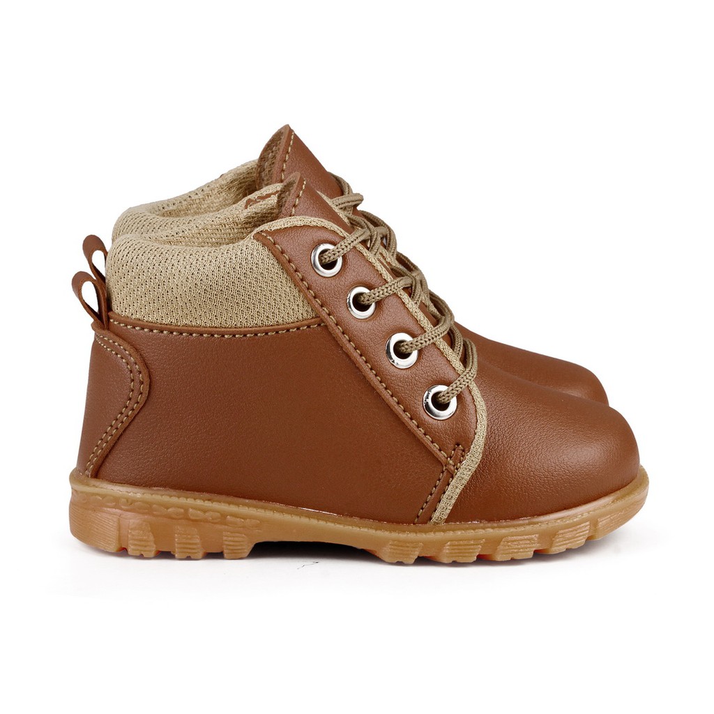 sepatu anak cowok boots tinggi brown JT