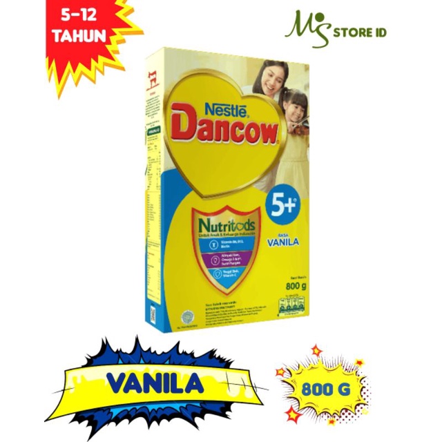 

Nestle Dancow 5+ 800gr Box Rasa Vanila Dengan Nutritods Susu Bubuk Untuk Kebutuhan Anak Usia 5 - 12 Tahun