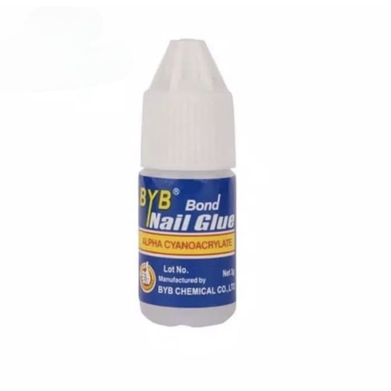 LEM BYB BLUE NAIL ADHESIVE LEM AKSESORIS KUKU PALSU FAKE NAIL GLUE 3gr