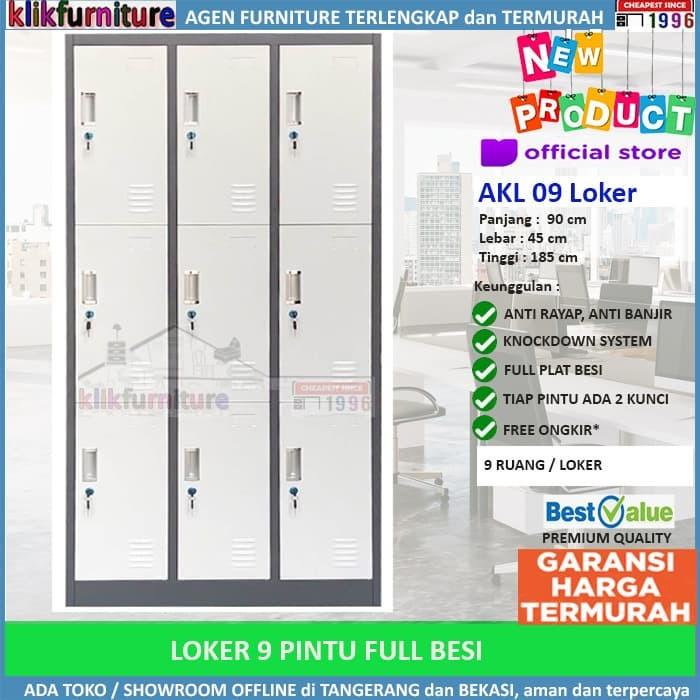 

Filling Cabinet Lemari Loker Locker Cabinet 9 Pintu Full Besi Akl 09