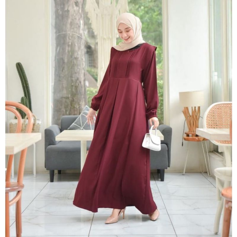 TANISHA DRESS offnesel || gamis ITY CREPE PREMIUM fashion muslim (COD) || TERMURAH [best seller]