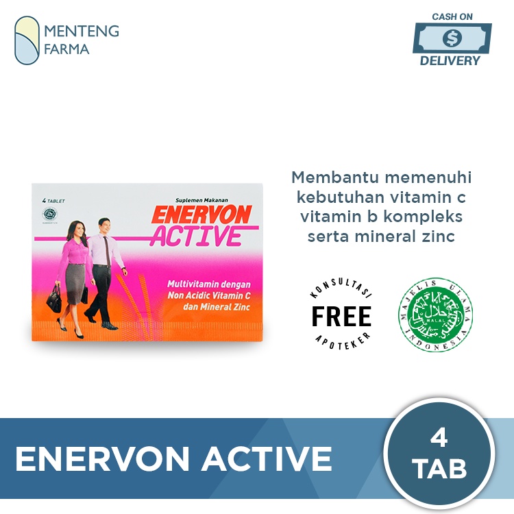 Enervon-C Active 4 Tablet - Suplemen Lengkap untuk Daya Tahan Tubuh