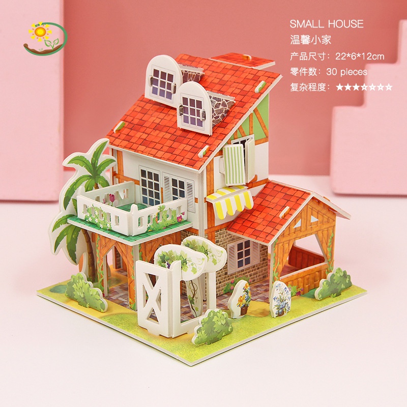 Puzzle 3D DIY Motif Castle Bahan Foam Dan Paper Mainan Education Untuk Anak