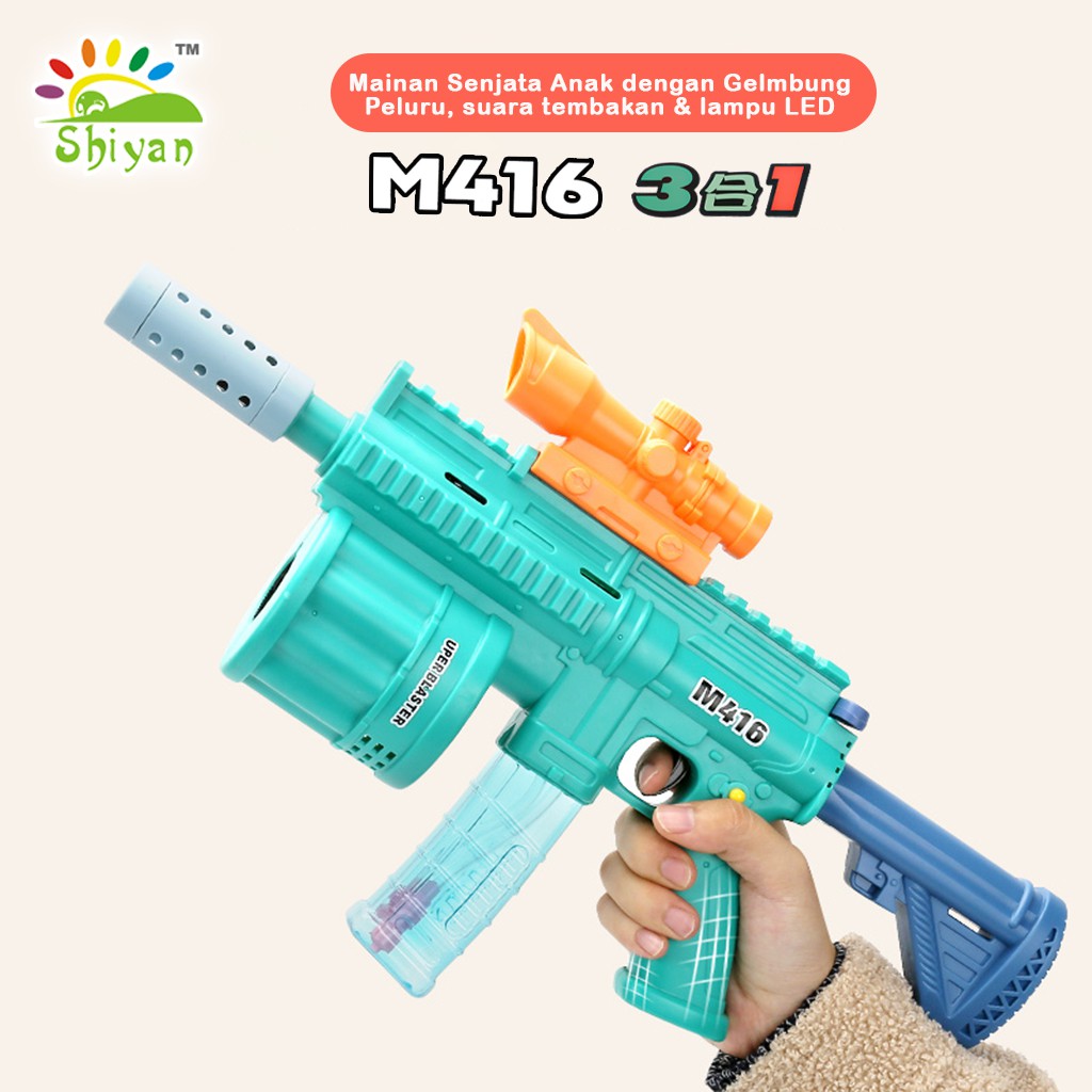 [Shiyan] soft bullet assault rifle toys / mainan senapan dengan bubble blower model senjata m416