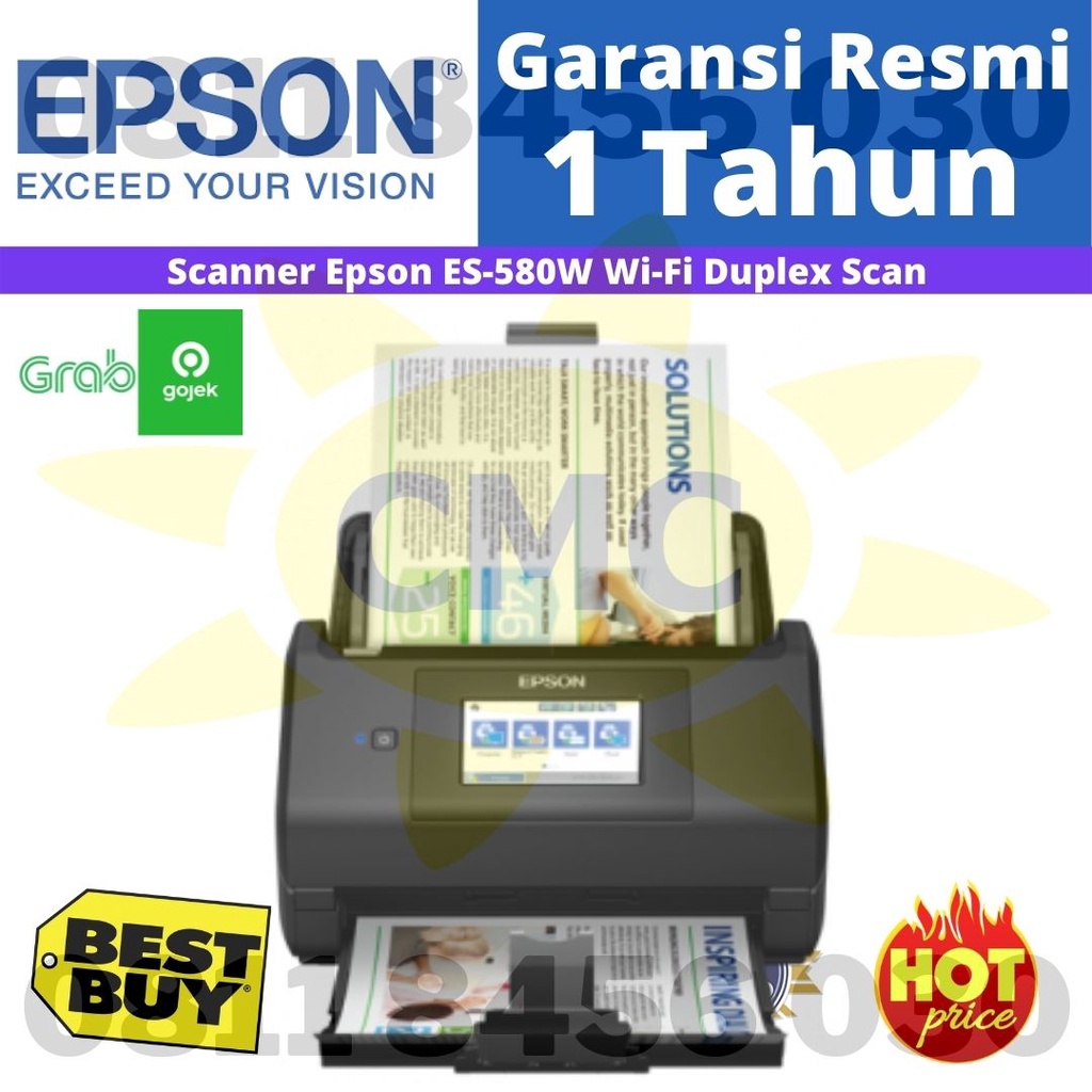 Scanner Epson ES-580W ES580 W Wi-Fi Duplex