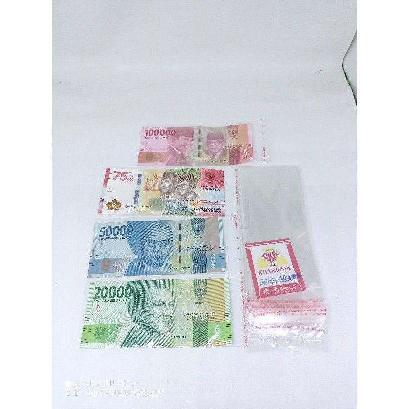 Plastik OPP size 7 x 15 cm isi 100 lbr bisa untuk buket uang/Plastik uang baquet