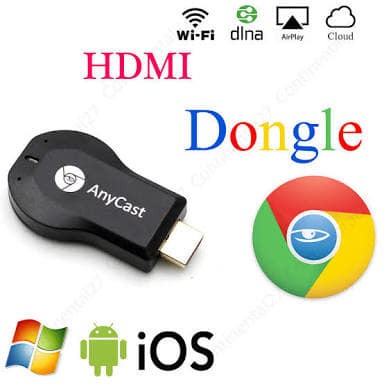 Anycas HDMI Dongle Wifi Display Receiver AnyCast Proyektor + HDMI to AV RCA not Mi Tv X96 M4 Plus