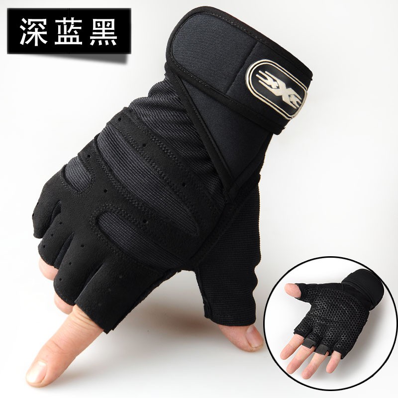 Fitness gloves sports thickened protective gym gloves breathable equipment training half finger