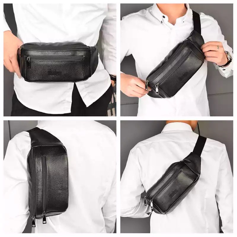 TAS PINGGANG KULIT ASLI TAS PRIA KULIT ASLI WAIST BAG KULIT WAIST BAG KULIT TAS SEPEDA TAS KULIT