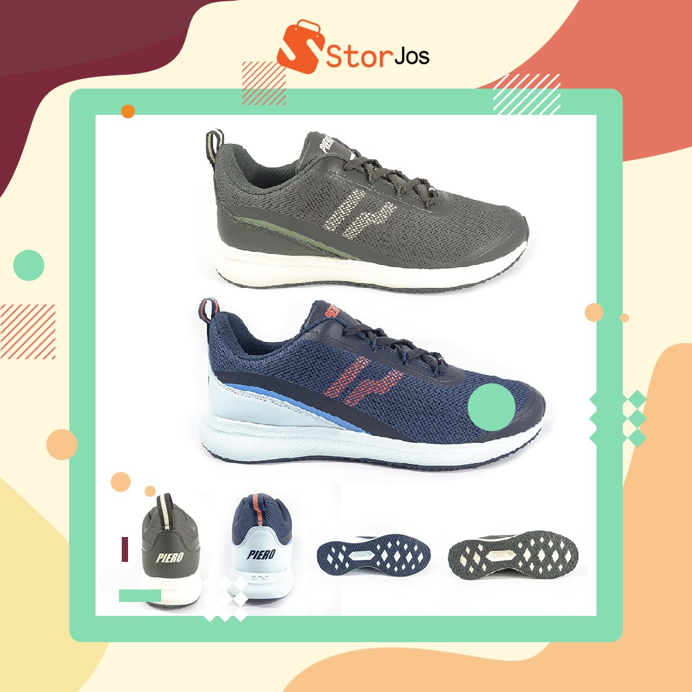 Sepatu Casual Piero Monza - Green/Off/White & blue salmon -Original100%